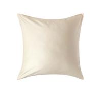 HOMESCAPES Cream Organic Cotton Euro Size Pillowcase 60 x 60 cm 400TC 600 Thread Count sateen Equivalent Pillow Case with Zip
