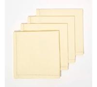 Homescapes Cream Cotton Napkins Set Of 4, Plain Fabric Table Napkins, 45 X 45Cm, Washable & Reusable For Parties, Events