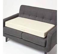HOMESCAPES Cream Quilted 2-Seater Booster Cushion with Removable Cover 100 cm Long 10cm Deep Firm Orthopaedic Foam Cushion for Two Seater Sofa Seat Pad with Soft 100% Cotton Washable Cover