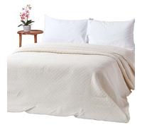 Homescapes Cream Cotton Rich Metelassé Diamond Pattern Bedspread, Double
