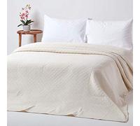 Cotton Contemporary Diamond Pattern Bedspread Homescapes Cream King