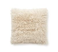 Homescapes Cream Faux Mongolian Fur Cushion, 40 X 40Cm