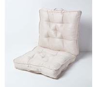 Homescapes Cream Faux Suede Travel Support Booster Cushion