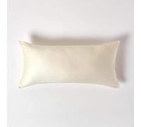 HOMESCAPES Cream Organic Cotton Euro Size Pillowcase 40 x 80 cm 400TC 600 Thread Count Equivalent Pillow Case with Zip Pack of 4