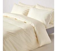 HOMESCAPES Cream Pure Egyptian Cotton Duvet Cover Set Single 200 TC 400 Thread Count Equivalent Pillowcase Included Quilt Cover Bedding Set