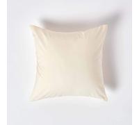 HOMESCAPES Cream Pure Egyptian Cotton Euro Size Pillowcase 40 x 40 cm 200 TC 400 Thread Count Percale Equivalent Pillow Case with Zip Pack of 4