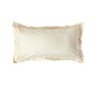 HOMESCAPES Cream Pure Egyptian Cotton King Size Oxford Pillowcase 200 TC 400 Thread Count Percale Equivalent Pillow Case Pack of 2