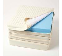 Homescapes Cream Quilted Cotton 3 Seater Orthopaedic Booster Cushion Cover