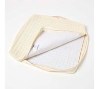 Homescapes Cream Quilted Cotton Armchair Booster Cushion Cover
