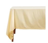 HOMESCAPES Cream Table Cloth, Plain Cotton Tablecloth, Square, Handcrafted & Durable Dining Table Cover with Hem Stitch, Hypoallergenic, Washable, 137 x 137cm