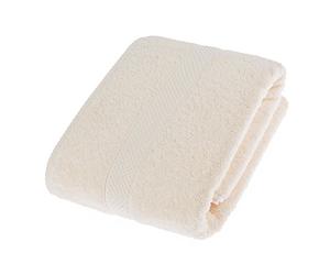 HOMESCAPES Cream Turkish Cotton Bath Towel Super Soft Thick & Absorbent 500 GSM Towel Heavy Weight for everyday Luxury