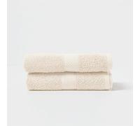 HOMESCAPES Cream Turkish Cotton Set of 2 Hand Towels Super Soft Thick & Absorbent 500 GSM Towel Heavy Weight for everyday Luxury