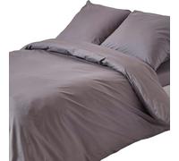 Homescapes Continental Egyptian Cotton Duvet Cover Set 200 TC in Dark Grey | Size: EU King Homescapes Dark Grey EU King