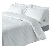 HOMESCAPES White Pure Egyptian Cotton Duvet Cover Set King Size 200 TC 400 Thread Count Equivalent 2 Pillowcases Included Quilt Cover Bedding Set