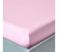 HOMESCAPES Pink Extra Deep Fitted Sheet (18”) Super King 200 TC 400 Thread Count Equivalent Pure Egyptian Cotton Bed Sheet with Fully Elasticated Skirt