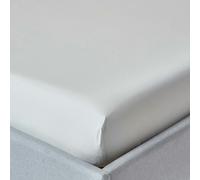 HOMESCAPES Silver Grey Extra Deep Fitted Sheet (18”) King 200 TC 400 Thread Count Equivalent Pure Egyptian Cotton Bed Sheet with Fully Elasticated Skirt
