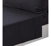 Egyptian Cotton Flat Sheet 200 Thread Count Homescapes Black Double Flat