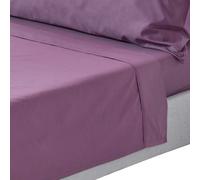 HOMESCAPES Crisp & Cool 200 TC Egyptian Cotton Percale Flat Sheet - Grape - Double