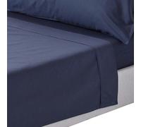 Homescapes Navy Blue Egyptian Cotton Flat Sheet 200 Tc, Super King Size