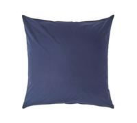 HOMESCAPES Crisp & Cool 200 TC Egyptian Cotton Percale Housewife Pillowcase, European Size - Navy Blue - 80 x 80 cm