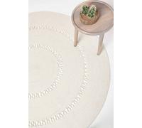 (150 cm Round, Natural) Crochet Braided Rug Round