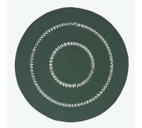 HOMESCAPES Crochet Braided Rug - Green - 120 cm Round