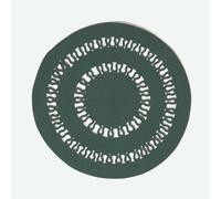 HOMESCAPES Crochet Braided Rug - Green - 70 cm Round