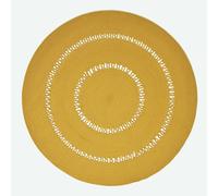 HOMESCAPES Crochet Braided Rug - Mustard - 150 cm Round