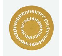 HOMESCAPES Crochet Braided Rug - Mustard - 90 cm Round