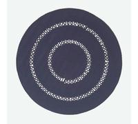 HOMESCAPES Crochet Braided Rug - Navy - 150 cm Round