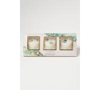 Homescapes Crystal Scented Candle Gift Set Pack Of 3 With Natural Gemstones In Green Green