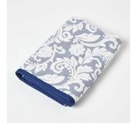 Homescapes Damask 100% Turkish Cotton 600 Gsm Bath Towel, Navy