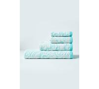 Homescapes Damask 100% Turkish Cotton 600 Gsm Towel In Aqua Aqua