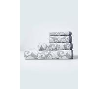 Homescapes Damask 100% Turkish Cotton 600 Gsm Towel In Silver Silver
