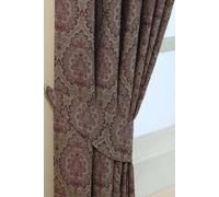 Homescapes Damask Jacquard Curtain Tie Back Pair In Purple Purple