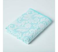 HOMESCAPES Luxury Turquoise Bath Towel 100% Turkish Cotton Patterned Large Towel Super Soft & Absorbent Extra Thick 600GSM Ringspun Aqua Towel For Bathroom with Damask Pattern
