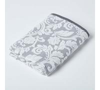 Homescapes Damask Turkish Cotton 600 Gsm Bath Towel, Silver