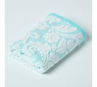 HOMESCAPES Luxury Turquoise Hand Towel 100% Turkish Cotton Patterned Small Towel Super Soft & Absorbent Extra Thick 600GSM Ringspun Aqua Towel For Bathroom with Damask Pattern