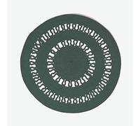 HOMESCAPES Dark Green Crochet Rug Handwoven Cotton Braided Mat Reversible 70 cm Round Rug for Living Room & Bedroom