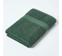 HOMESCAPES Dark Green Turkish Cotton Bath Towel Super Soft Thick & Absorbent 500 GSM Towel Heavy Weight for everyday Luxury
