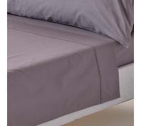 HOMESCAPES Dark Grey Pure Egyptian Cotton Flat Sheet Single 200 TC 400 Thread Count Equivalent Bed Sheet