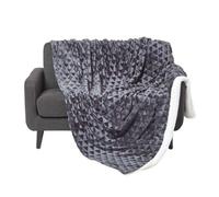 (130 x 160 cm, Dark Grey) Geometric Triangle Velvet Throw