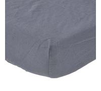 Homescapes Dark Grey Linen Deep Fitted Sheet, Single