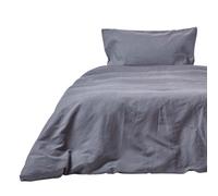 Homescapes Dark Grey Linen Duvet Cover Set, Double