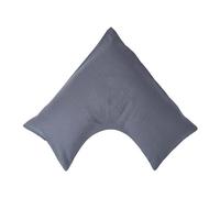 Homescapes Dark Grey Linen V Shaped Pillowcase