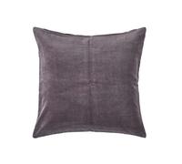 HOMESCAPES Dark Grey Velvet Cushion Cover Super Soft Cotton Velvet Luxury Square Scatter Cushion Plain Charcoal Accent Throw Pillow for Sofa and Bed Decoration with Hidden Zipper, 60 x 60cm