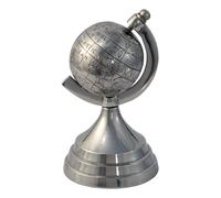 Homescapes Decorative Aluminium World Globe Ornament Silver