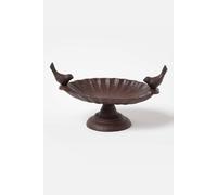 Homescapes Decorative Birds Scalloped Oval Bird Bath Cast Iron