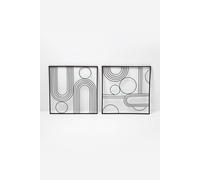 Homescapes Decorative Metal Wall Art, Living Room Wall Decor Metal Wall Art In Black Black One Size