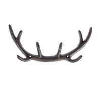 Homescapes Deer Antler Cast Iron Coat Hook, 8 Hooks